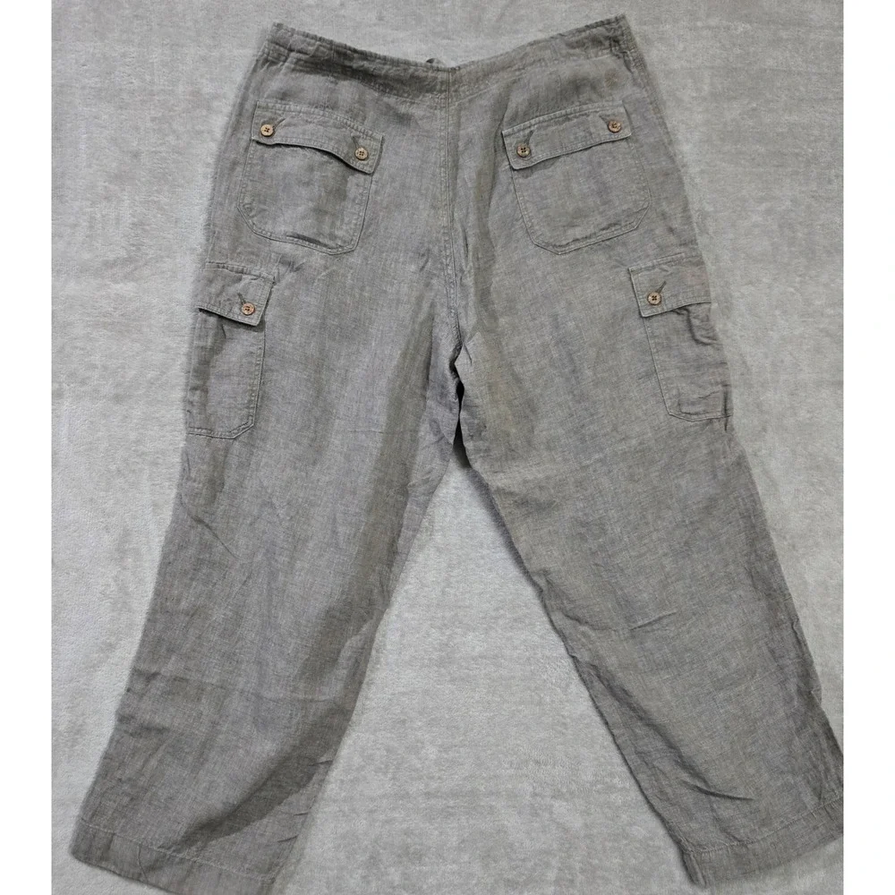 Caribbean Linen Cargo Pants Men 38x29 Relaxed Coastal Beachy Resort Quiet Luxury